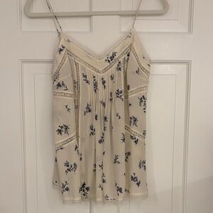 Zimmermann Cream and Navy Floral Camisole